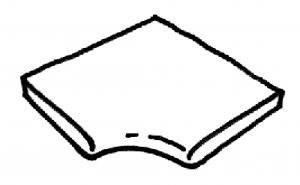 Dlažba Sahara - bílá  - rohová dlaždice R150 Int. - 1ks