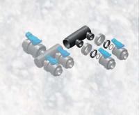 Sběrací potrubí - nástavec sběrače – 2x přímé napojení ventilu 50 mm Sběrací potrubí - nástavec sběrače – 2x přímé napojení ventilu 50 mm