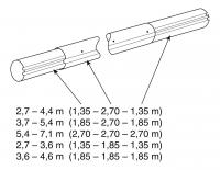 Teleskop. navíjecí tyč - délka: 3, 7–4, 6 m (eloxovaný hliník) Teleskop. navíjecí tyč - délka: 3, 7–4, 6 m (eloxovaný hliník)