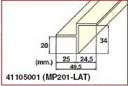 Roll rošt – hrana (MP201-LAT) přelivného žlábku,  délka 2 m Roll rošt – hrana (MP201-LAT) přelivného žlábku,  délka 2 m