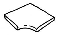 Dlažba Ardoise - bílá - rohová dlaždice R150 Int. - 1ks Dlažba Ardoise - bílá - rohová dlaždice R150 Int. - 1ks